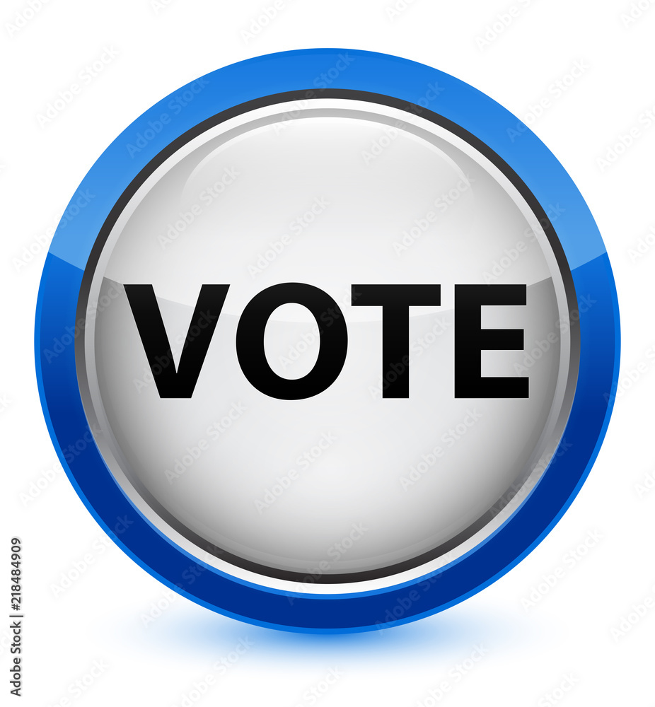 Vote crystal blue round button Vote crystal blue round button