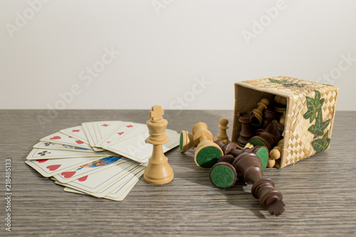 Table game composition with chess and cards