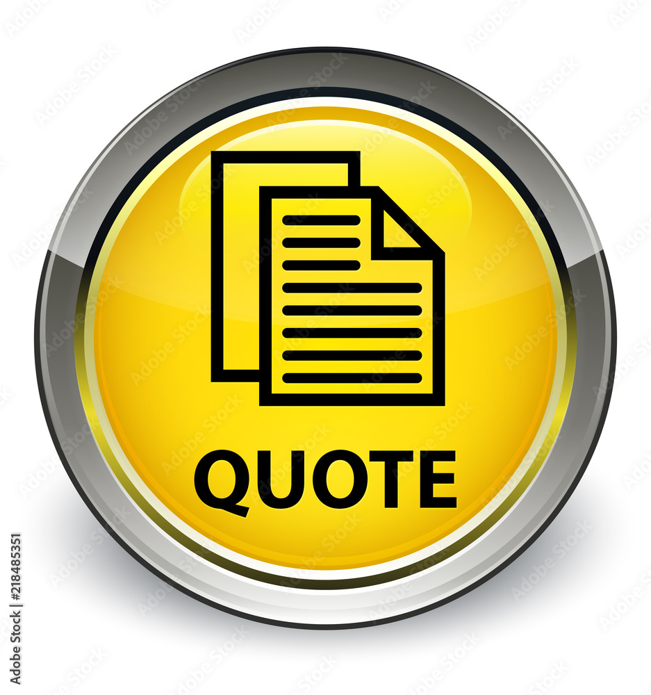 Quote (document pages icon) optimum yellow round button Quote (document pages icon) optimum yellow round button