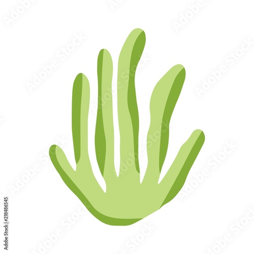 seaweed isolated object. colored green sea plant.