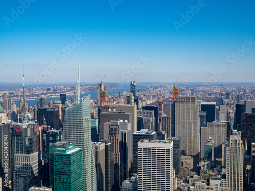 landscape from Empire State Building at New York City                                                                      