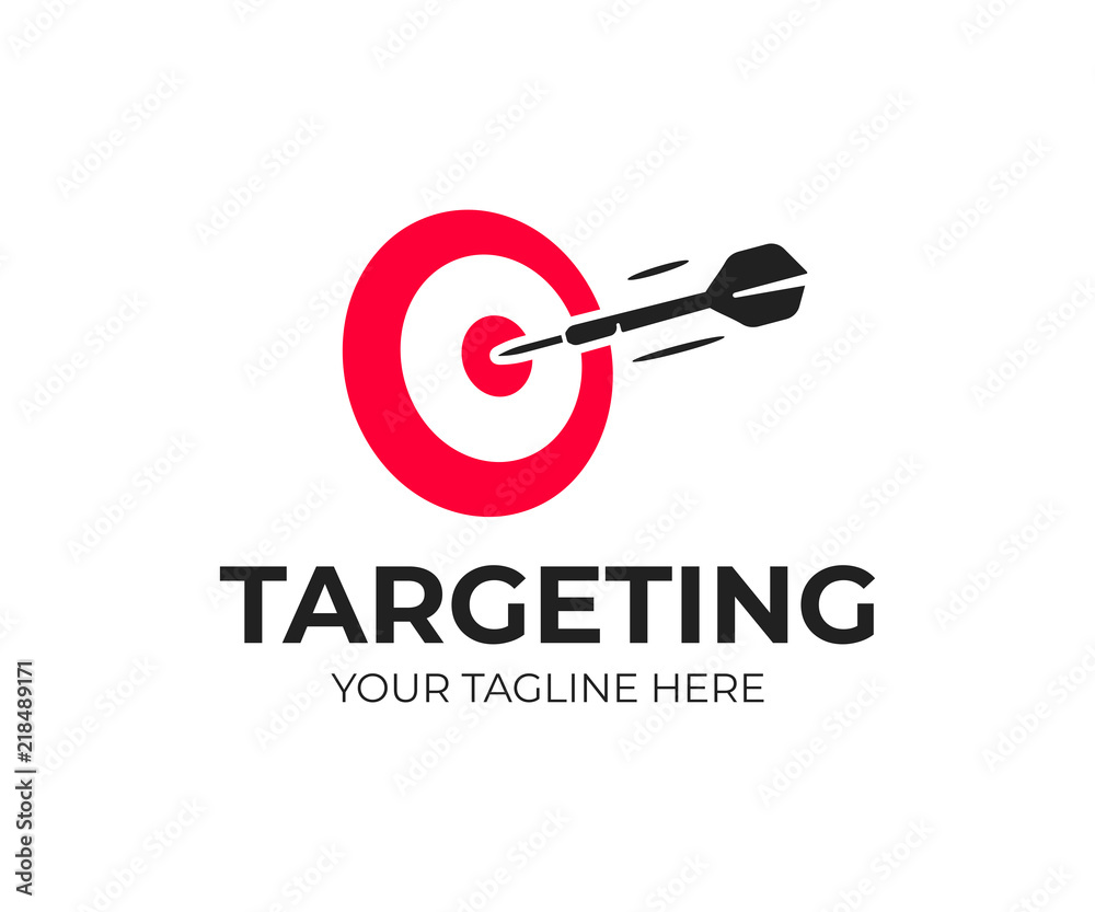 Target logo design. Dartboard and dart vector design. Target goal and arrow logotype Target logo design. Dartboard and dart vector design. Target goal and arrow logotype