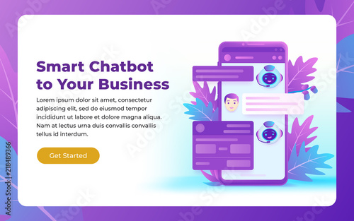 Chatbot and future marketing concept. Autoresponder for the site. Chatbot business concept. Dialog box of mobile phone. Modern vector illustration concepts for website and mobile website development.