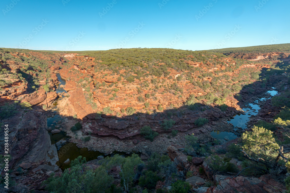Looking down in the gorges of kalbarri National Park, WA, Western Australia ,Oceania
