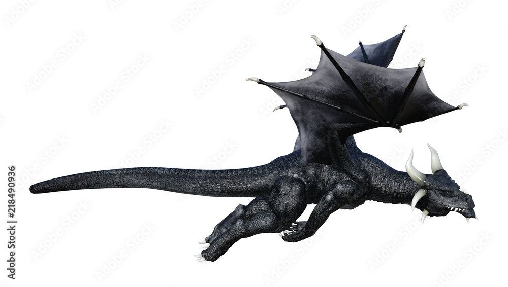 Fototapeta premium 3D Fantasy Fantasy Dragon na białym tle