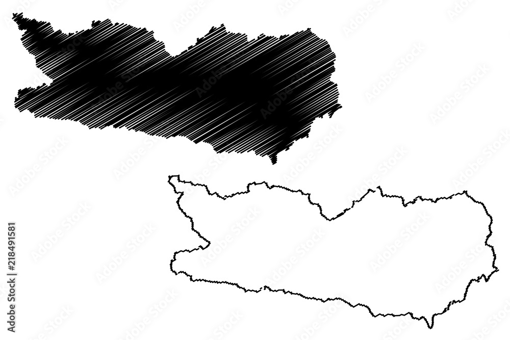 Carinthia (Republic of Austria) map vector illustration, scribble sketch Carinthia map