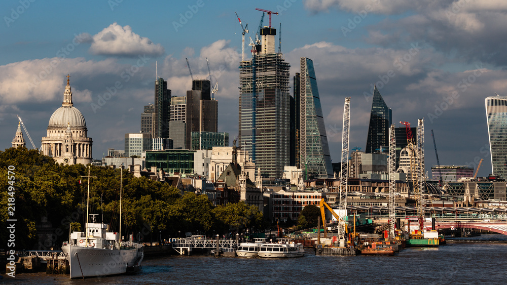 London Inner City on a warm summer day