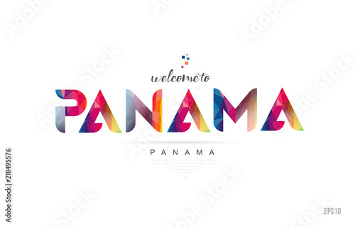 Welcome to panama panama city card and letter design typography icon