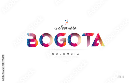 Welcome to bogota colombia card and letter design typography icon