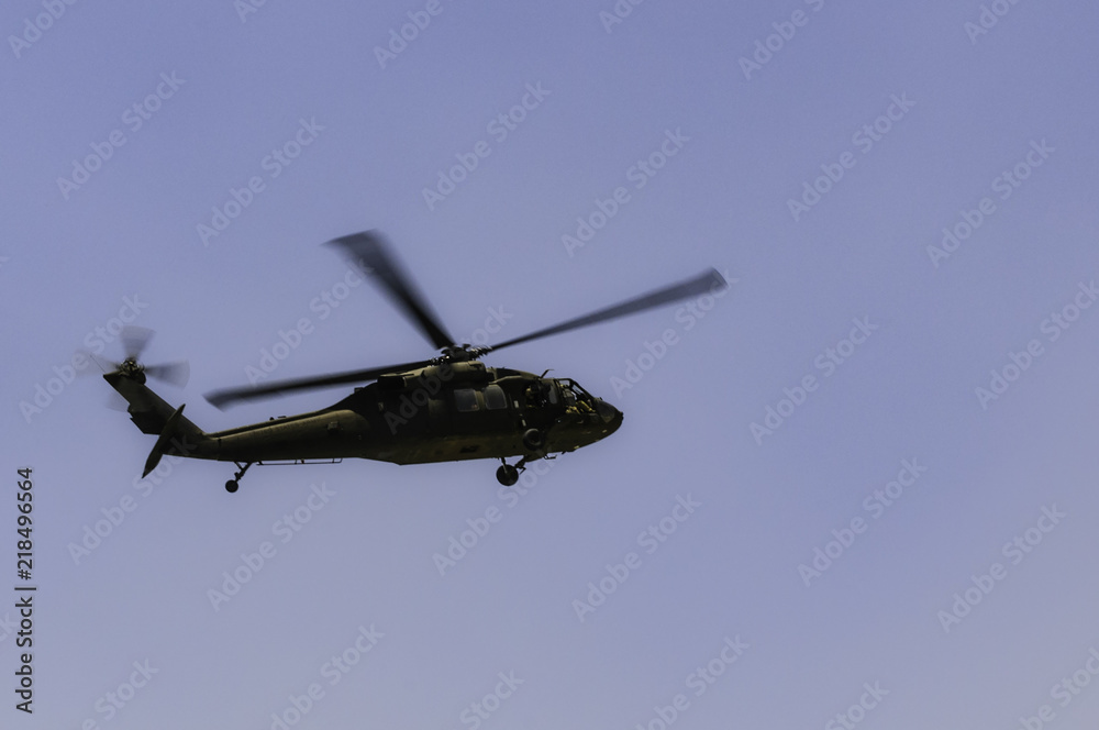 Fototapeta premium Blackhawk Helicopter Over Kabul Afghanistan - Mid-Day