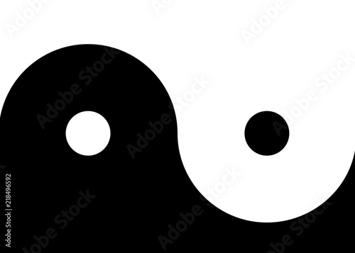 Yin and yang simple black and white background