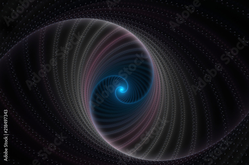Virtual spiral on a black background