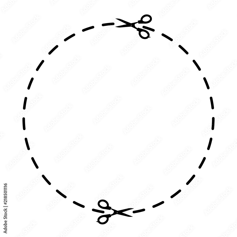 round cut line with scissors round cut line with scissors