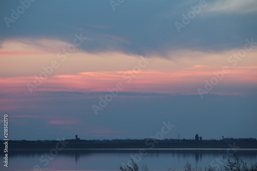evening clouds over the river