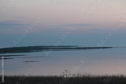 evening clouds over the river