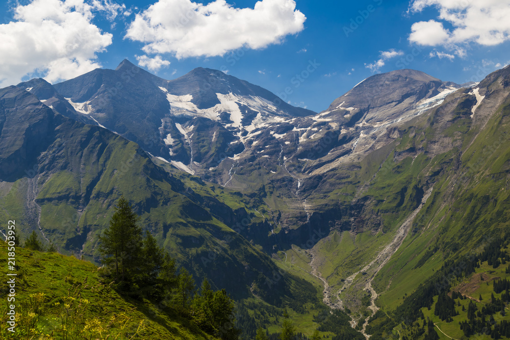 Alpine mountain landscape at summer. Austrian Alps