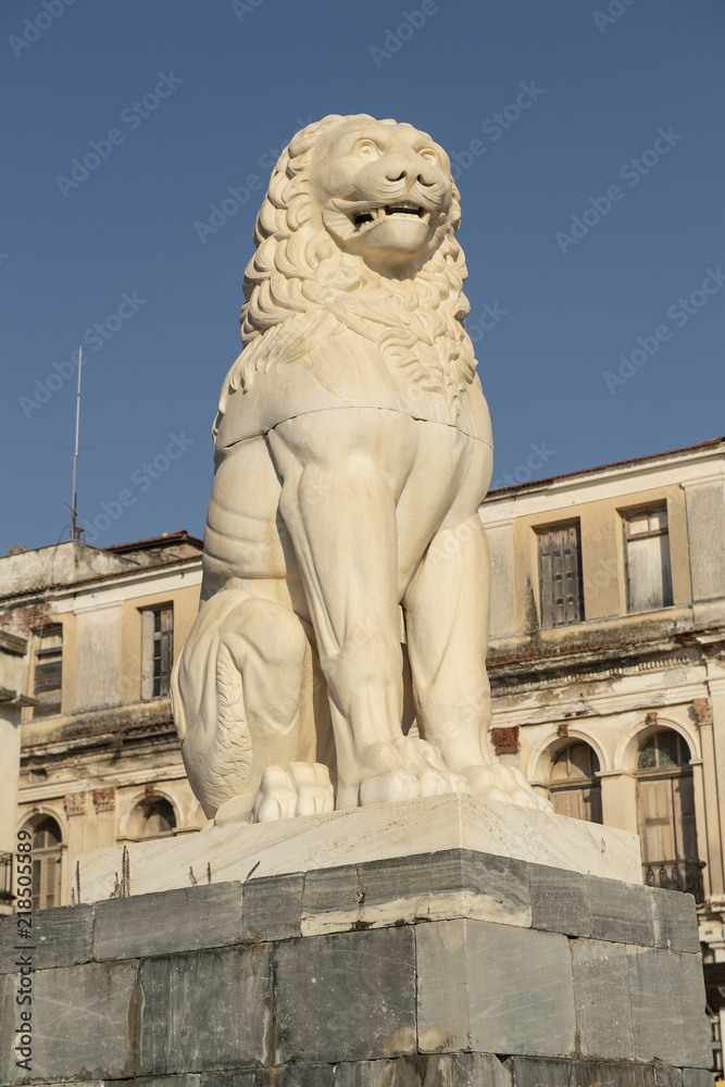 Löwendenkmal in Vathy, auf der Insel Samos, Griechenland