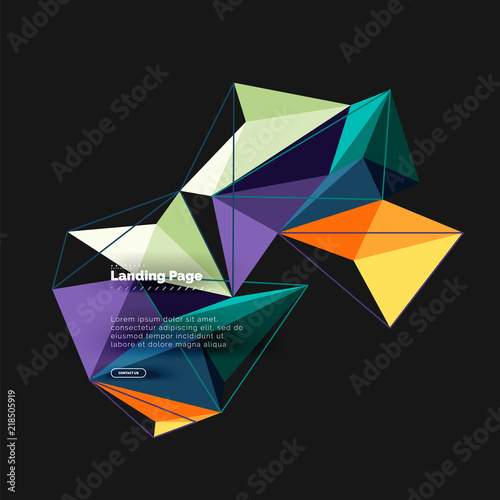 Vector 3d triangle abstract background, polygonal geometric design