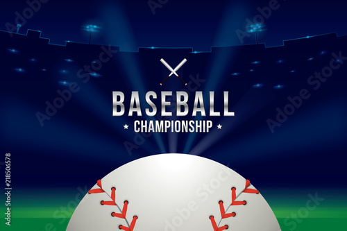 Wall Mural Vector of baseball game background.
