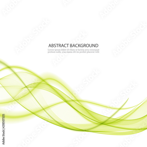 Abstract background with color waves Transporent wave green