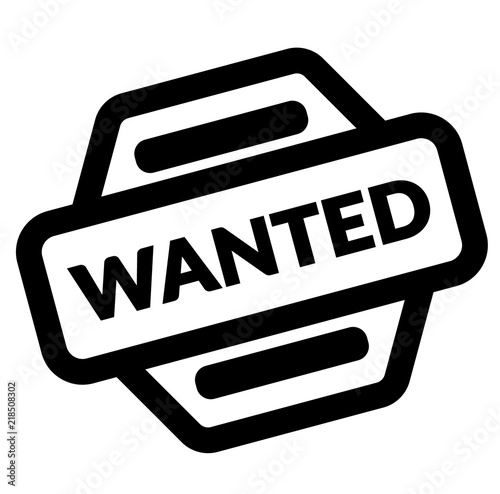 wanted black stamp
