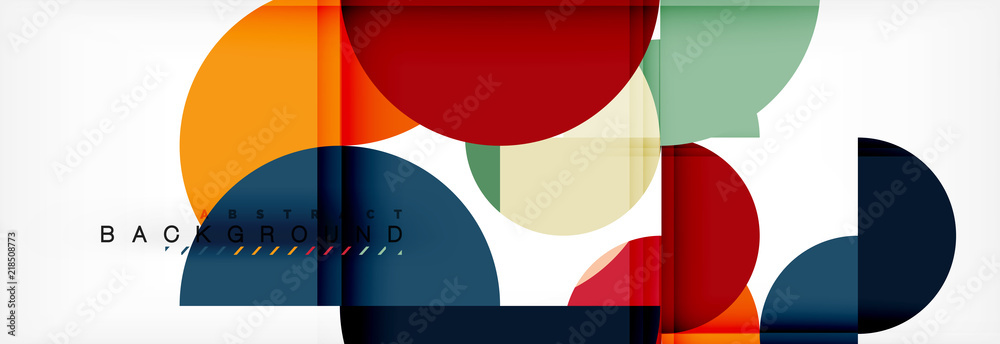 Circle abstract background, geometric illustration
