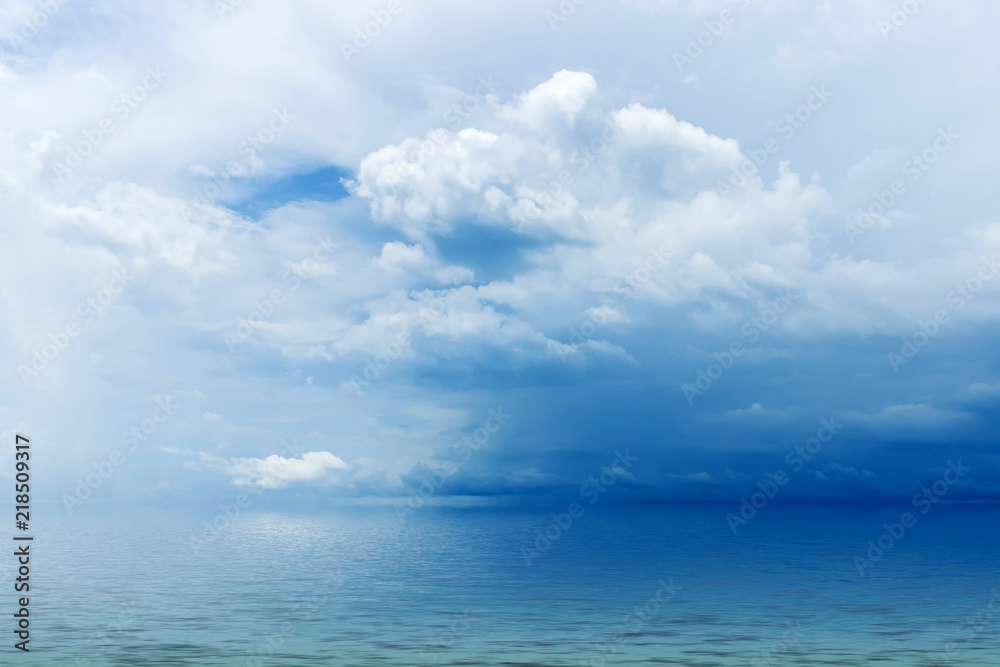 blue sky with clouds over the sea, wallpapers, seascape, background