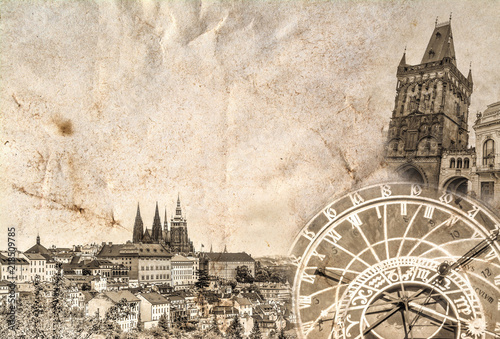 Photography A composition of the main landmark of Prague in the Czech Republic - St