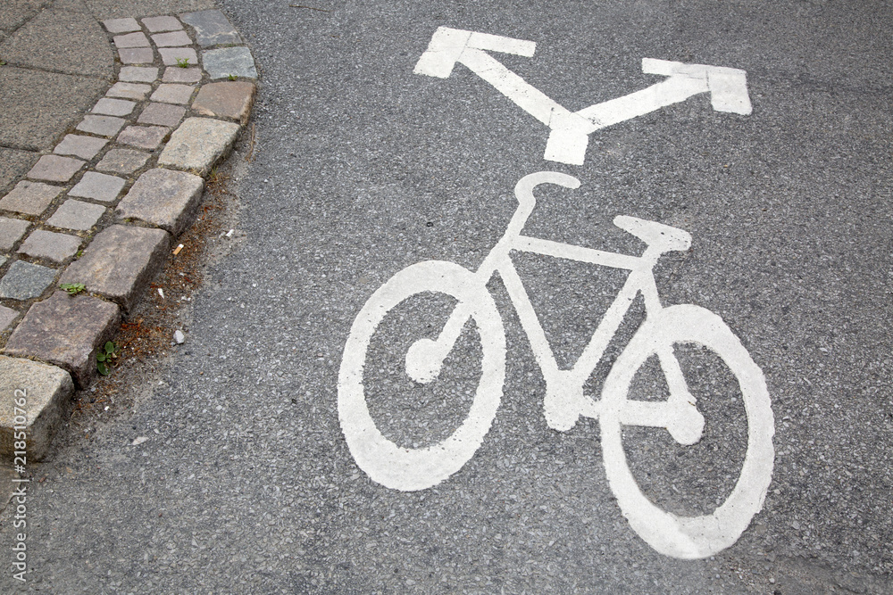 Bike Path Sign, Malmo Bike Path Sign, Malmo