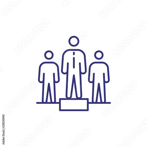 Leadership line icon. Group  people  leader  pedestal. Competition concept. Can be used for topics like business  market  contest  commerce