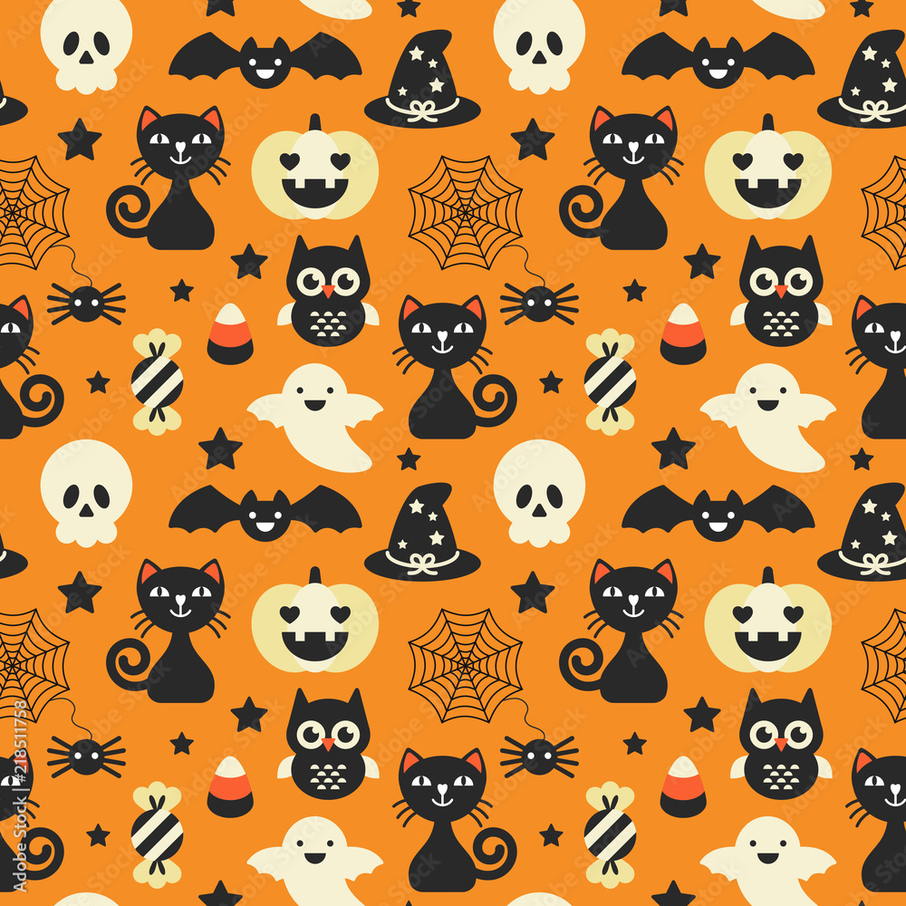 Halloween holiday seamless pattern background