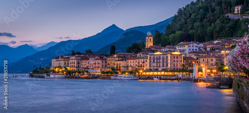 Bellagio in the evening, Lake Como, Lombardy, Italy. photo