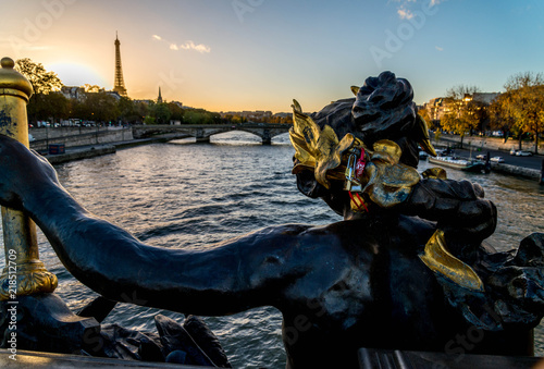 pont, Alexandre III, paris, seine, tout eiffel, crépuscule