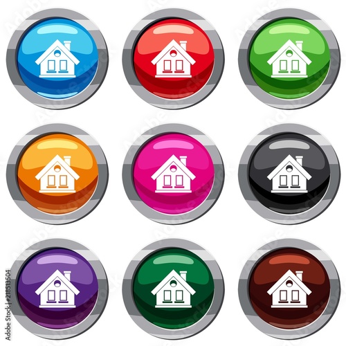 House set icon isolated on white. 9 icon collection vector illustration