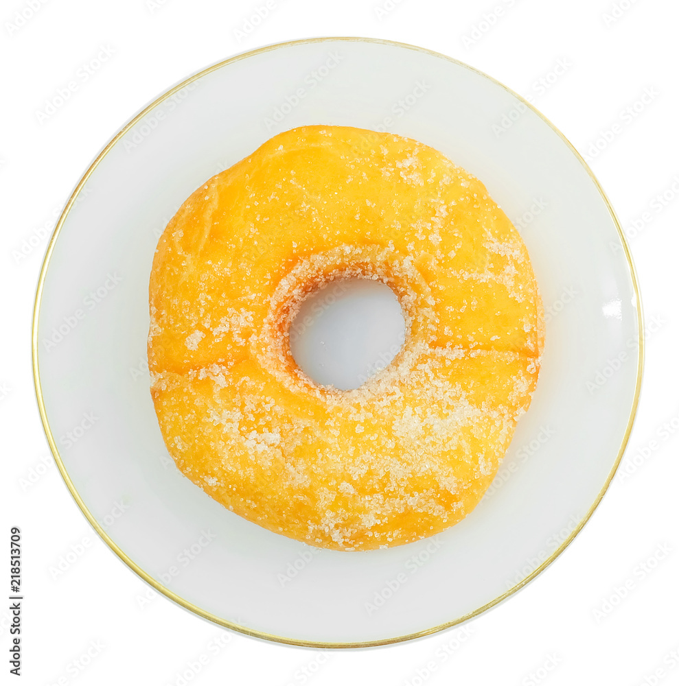 Top View of Glazed Donut with Sugar