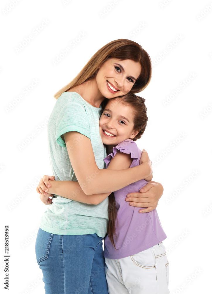 Mother with child on white background. Happy family Mother with child on white background. Happy family