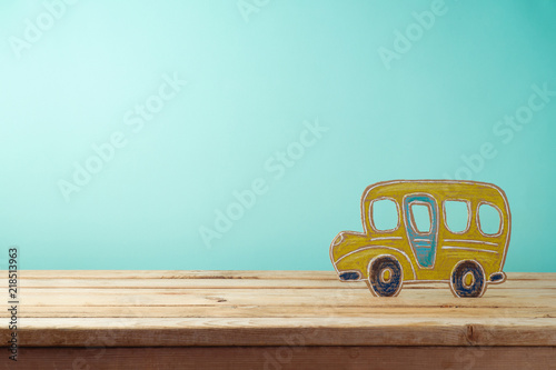 Back to school concept with cardboad bus