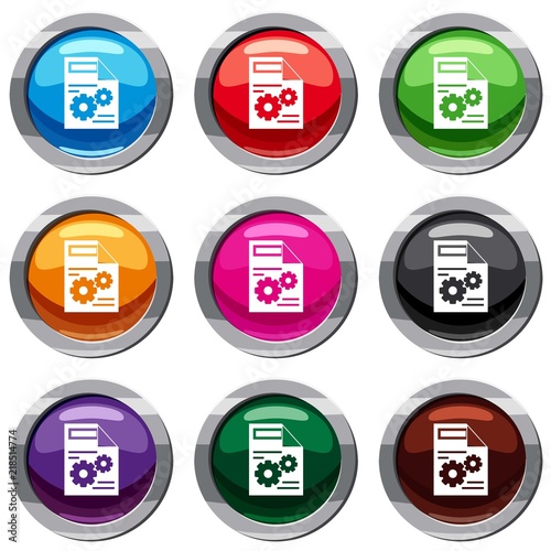 Free Download Web setting set icon isolated on white. 9 icon collection vector illustration - GFXLoad