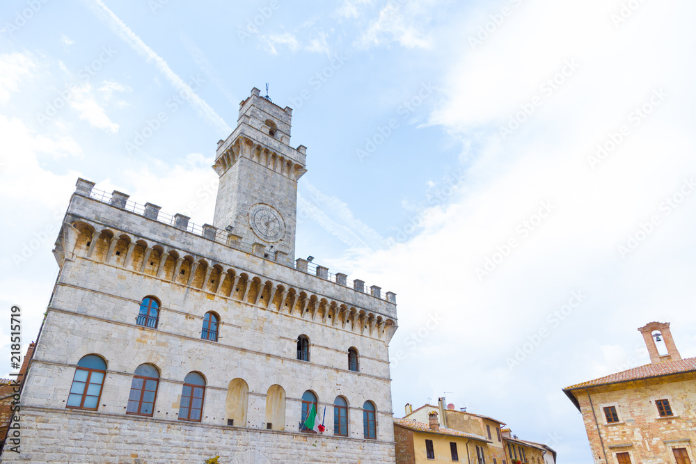 The Montepulciano city hall (1440) in Tuscany, Italy