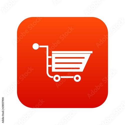 Sale shopping cart icon digital red for any design isolated on white vector illustration