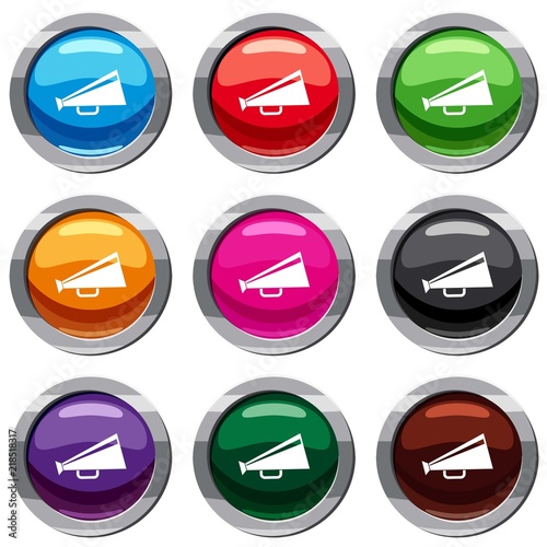Free Download Mouthpiece set icon isolated on white. 9 icon collection vector illustration - GFXLoad