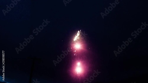 Fireworks in Empress Alberta Canada. photo