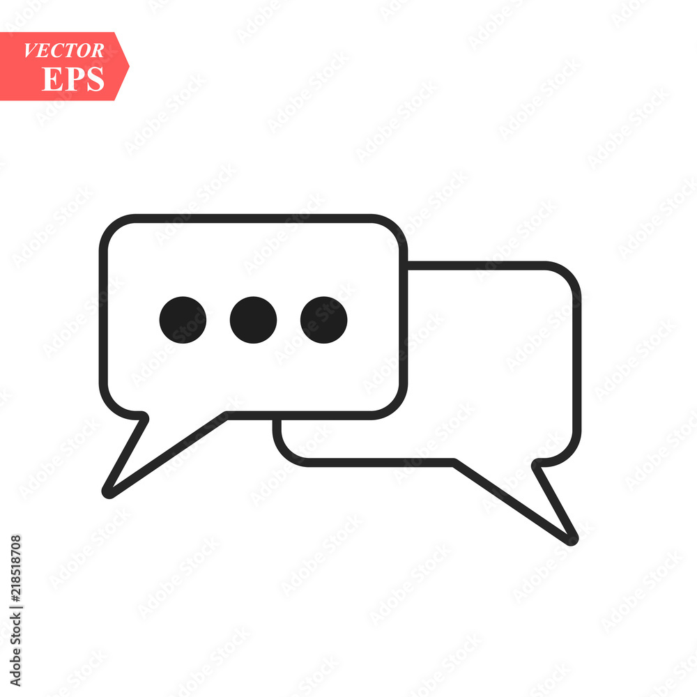 Outline Chat Icon isolated on grey background. Line Dialogue pictogram. Speech bubble symbol for your web site design, logo, app, UI. Editable stroke. Vector illustration. EPS10 Outline Chat Icon isolated on grey background. Line Dialogue pictogram. Speech bubble symbol for your web site design, logo, app, UI. Editable stroke. Vector illustration. EPS10