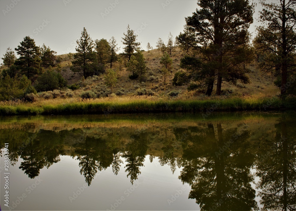Obraz premium Montana mountains reflected in the shallows