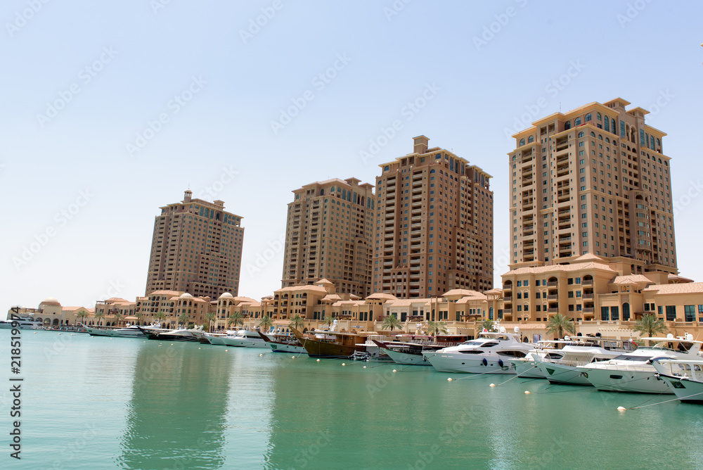  Doha, Qatar : May 8 2018 :  Marina Bay , Doha, Qatar