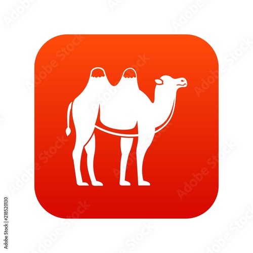 Camel icon digital red for any design isolated on white vector illustration