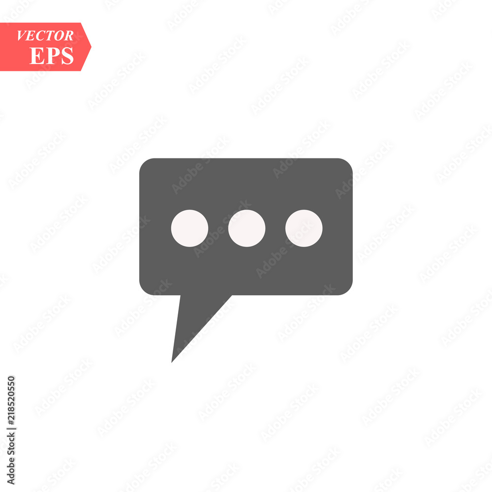 Chat Bubble, Dialog Box Isolated Flat Web Mobile Icon, Vector Sign Symbol Button Element Silhouette Chat Bubble, Dialog Box Isolated Flat Web Mobile Icon, Vector Sign Symbol Button Element Silhouette