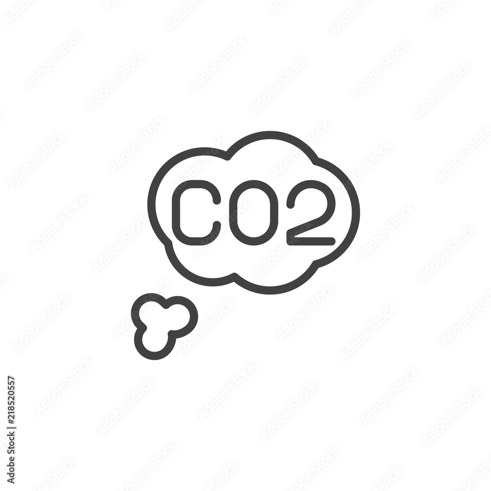 Carbon dioxide outline icon. linear style sign for mobile concept and web design. CO2 cloud simple line vector icon. Symbol, logo illustration. Pixel perfect vector graphics Carbon dioxide outline icon. linear style sign for mobile concept and web design. CO2 cloud simple line vector icon. Symbol, logo illustration. Pixel perfect vector graphics