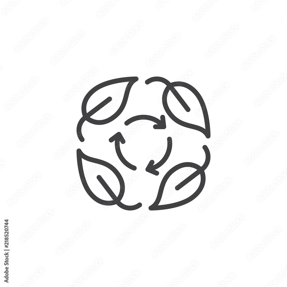 Leaves eco recycle outline icon. linear style sign for mobile concept and web design. Leaf recycled simple line vector icon. Symbol, logo illustration. Pixel perfect vector graphics Leaves eco recycle outline icon. linear style sign for mobile concept and web design. Leaf recycled simple line vector icon. Symbol, logo illustration. Pixel perfect vector graphics
