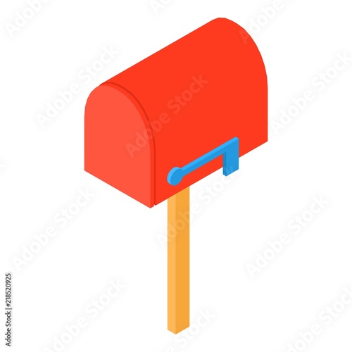 Close mailbox icon. Isometric illustration of close mailbox vector icon for web